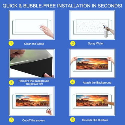 Reptile Background Film, Static Cling, Glue-Free, Desert, 11.8"H×23.6"W | No Glue Static Cling • Spray Water to Apply • Realistic Desert Scene • Natural Terrarium Look • Reusable • Easy Trim - size: 11.8 X 23.6 Inches
