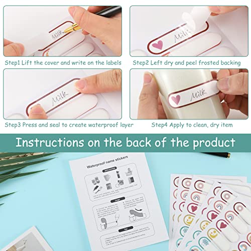480 Pcs Baby Bottle Labels for Daycare Essentials | Self-Laminating School Name Lable Stickers for Kids Waterproof Labels for Bottles Easy to Write - style: A-Boho