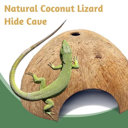 PINVNBY 6 PCS Natural Coconut Reptile Hideouts Lizard Coco Hut Hermit Crab Hut Aquarium Fish Hide Cave Spider Snail Climber Toys - size: 6 PCS Smooth Surface