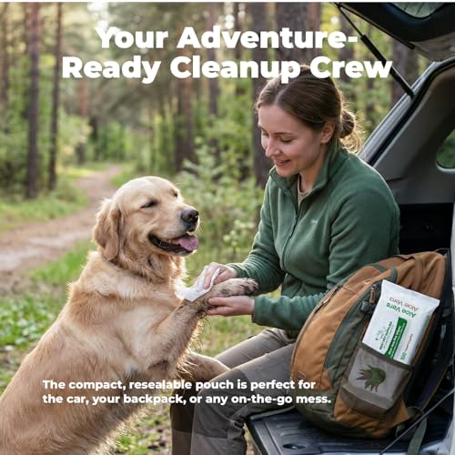 Best Pet Supplies Cleaning Dog Wipes - Hydrating Aloe, 400 Count | Unscented, Large 8x9" Pet Wipes, Vitamin E, Puppy & Cat Safe, Gentle Grooming, Resealable Pouch Prevents Drying - color: Hydrating Aloe Vera, size: 400 Count