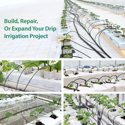 RedChili Drip Irrigation Universal 1/4" Barbed Elbow Fitting, 80 Pieces Drip System Parts 90 Degree Right Angle Connectors Fits 1/4-Inch Drip Tubing Irrigation For Drip Line Connection - size: 1/4" Elbow-80P