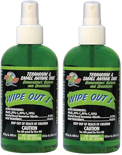 Zoo Med Wipe Out Cleaner for Terrarium and Small Animal Cage [Set of 2] Size: 8.75 Oz.