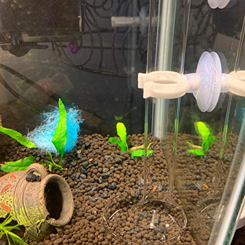 300mm Acrylic Aquarium Shrimp Feeding Tube Aquarium Clear Fish Food Feeder Tube for Fish Tank with 2pcs Suction Cups