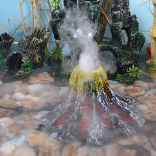 Adjustable Mist Maker with LED and Splash Guard, Fogger Water Fountain Pond Fog Machine Atomizer Air Humidifier, 350ml/H, Water Feature, Halloween and Other Holiday Decorations., Small, Black | Small Adjustable Atomizer Air Humidifier, Halloween and Other