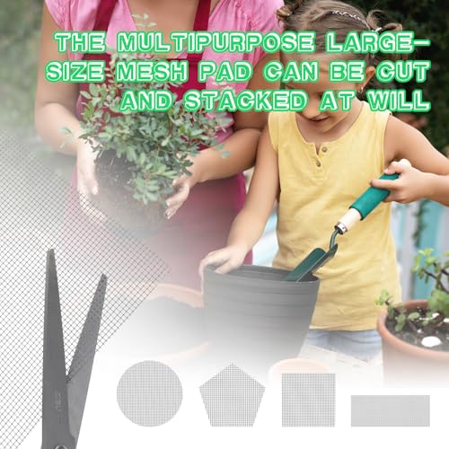 Ouligay 10pcs 11.8 X 7.8inch Flower Pot Hole Mesh Pad, Plastic Mesh Sheet, Keep Soil from Flowing Away,Bonsai DIY Drainage Netting Pot Bottom Grid Mat, Grey - color: Gray