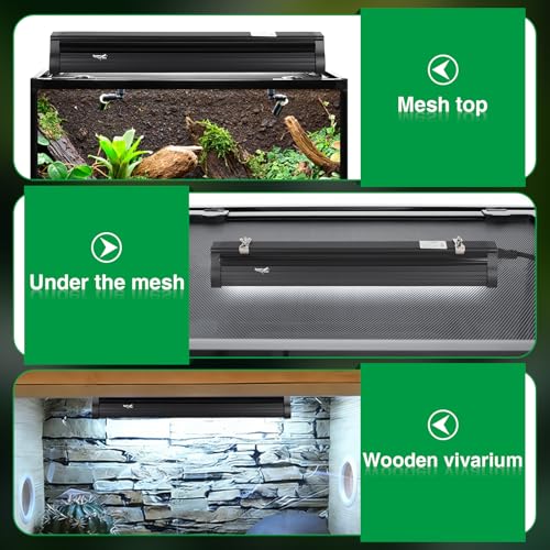 T8 UVB Reptile Light Fixture HO UVB Bulb Lighting Combo Kit 18W Reptile Light Bar Terrarium Hood 10.0 UVB Light Bulb Fluorescent Tube UVA UVB Desert Lamp for Bearded Dragon Tropical and Deserts | T8 UVB Reptile Light Fixture HO UVB Bulb Lighting Combo Kit