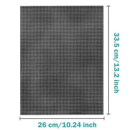 5 Pieces 7 Count Plastic Canvas,Mesh for Eyes,10.2 x 13.2 Inch Plastic Mesh Canvas Sheets for Embroidery,Yarn Crafting,Crochet Projects,Fish Tank Divider (Black) - color: Black