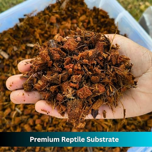 Premium Coconut Chip Substrate for Reptiles | 10 lb Compressed Block Expands up to 72 Quarts | Natural Bedding for Ball Python, Tortoise, Bearded Dragon Habitats