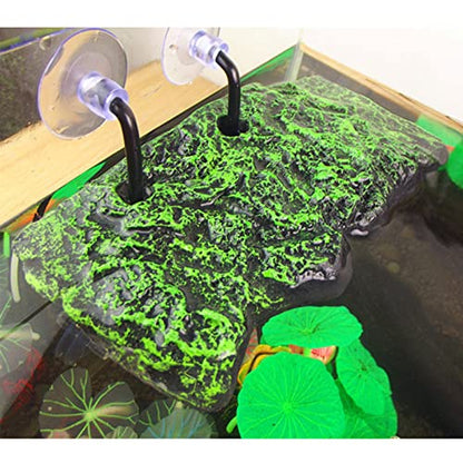 Floating for Turtle Basking Platform with Suction Cups Resin Island Dock for Aquatic Turtles Climbing Height Adjustable