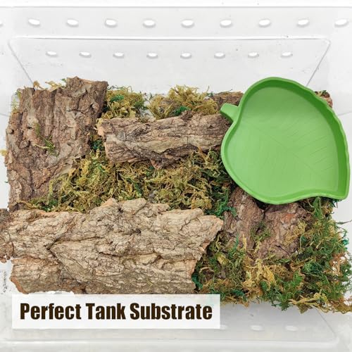 VCEPJH Reptile Bark Bedding,1 LB Natural Cork Bark for Reptiles Flat Cork Wood Terrarium Substrate Tank Supplies for Snake Spiders Bearded Dragons Hermit Crabs Geckos