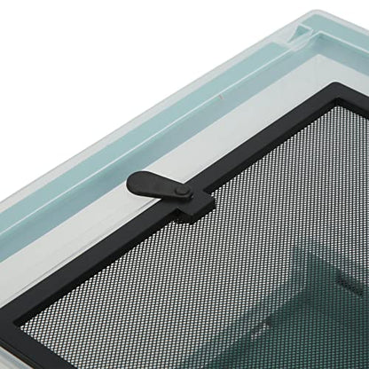 Foldable Reptile Feeding Tank, Ventilated Plastic Terrarium for Lizard Tortoise Frogs, with Mesh Top and Front Door Lock, Detachable Wheels for Easy Move