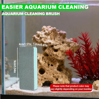 8pcs Double-Sided Fish Tank Cleaning Brushes, EVA Aquarium Sponge Brush Scrubber Cleaner Fish Tank Cleaning Tool for Aquarium Glass & Home Kitchen (Blue and White)