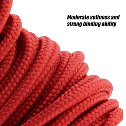 Grapple Hook with Rope-Includes Nylon Rope 6/8/10mm 50FT,Functional Grappling Hook and Double Carabiner,for Magnet Fishing/Drag/Tree Limb Removal - style: Middle+1/4″rope-red
