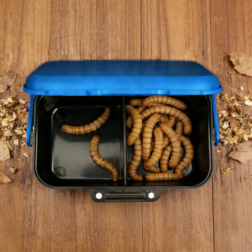 Small Size Mealworms Breeding Box Mealworms Feeding Kit to Breed Live Worms for Small Reptile Spider Manti Insects (Blue)