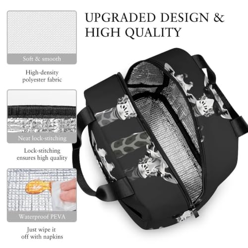 Giraffe Family Lunch Bag for Women Men | Insulated Lunch Box Leakproof Food Meal Containers Reusable Foldable 6L Capacity Lunch Tote Bags for Work Picnic Travel - color: style-15