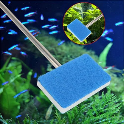 Aquarium Cleaning Tool Rustproof Foldable Sponge Algae Scraper | Tank Cleaning Scrubber Brush for Aquarium Turtle Reptile Terrarium Home Kitchen Water Wall Betta