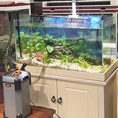 SUNWEN Aquarium External Ultra-Quiet Canister Filter, Fish Tank Water Circulation Filter with Filter Media 171/225/266/317/397GPH - size: SF-650F-171GPH