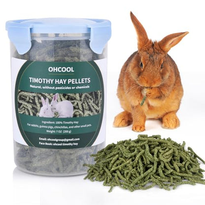 Timothy Hay Pellets, 7oz Small Pet Feed | 100% premium nutrition timothy pellets, ideal for tortoises and rabbits - size: 7 Ounce (Pack of 1)