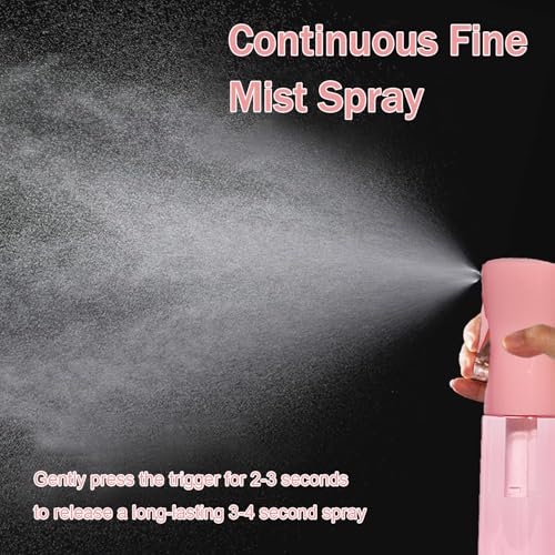 3 Pack Spray Bottles, 2-Pack Continuous Spray Bottles,Fine Water Mist Spray Bottles for Hair 6.8 OZ (200 ML) and 1oz 30ml Travel Spray Bottle Mister for Cleaning,Hairstyling,Plants,Barbers,Pink - color: Pink