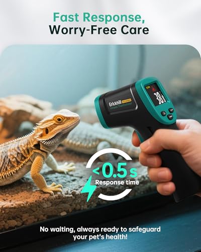 ROOKMAX Infrared Thermometer Gun, Non-Contact Laser, Adjustable Emissivity, Color LCD, -58°F to 1472°F (-50°C to 800°C), for HVAC, Cooking & BBQ, Automotive, Freezer - Dark Green - color: Color LCD
