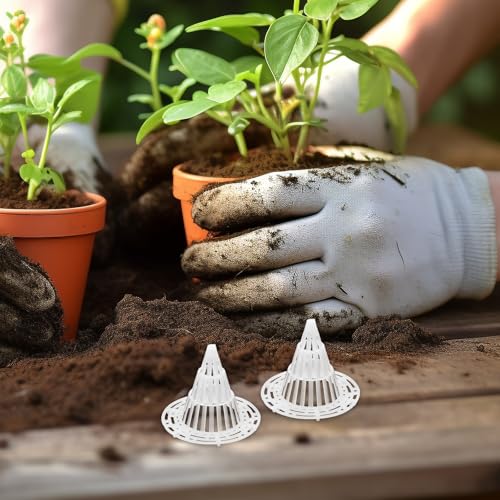 POPETPOP Flower Pot Hole Mesh Pad | Keeping Soil from Flowing, 50 Pack Drainage Pads and Pot Fillers - size: 5.50X4.70X3.40CM