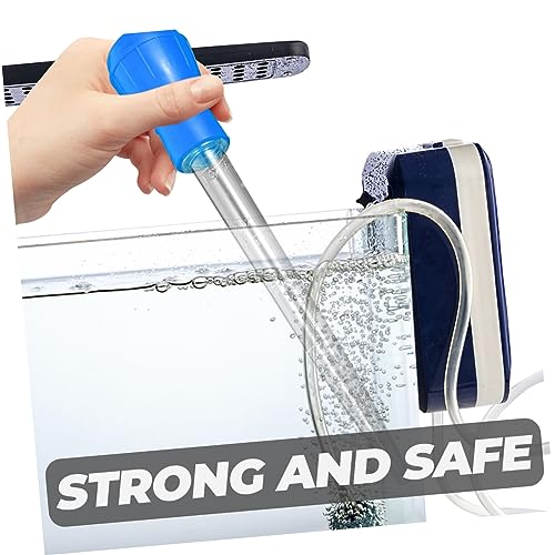Toyvian 2 Pcs Blue Aquarium Syphon Pump Terrarium Cleaning Tools Multifunctional Fish Tank Supplies - color: Blue