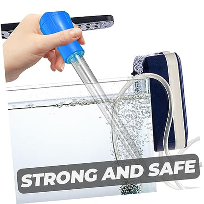 Toyvian 2 Pcs Blue Aquarium Syphon Pump Terrarium Cleaning Tools Multifunctional Fish Tank Supplies - color: Blue