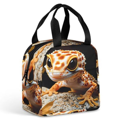 Gecko Rock Leaves Lunch Bag for Women Men | Insulated Lunch Box Leakproof Food Meal Containers Reusable Foldable 6L Capacity Lunch Tote Bags for Work Picnic Travel - color: style-10