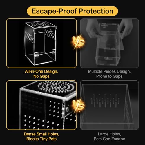 Jumping Spider Enclosure Starter Kit,Escape Proof Ocean Terrarium | Praying Mantis Terrariums,Transparent Acrylic Complete Bug Habitat,All In One Arboreal Tarantula Cribs Cage,Insect Container - color: Blue, size: Small