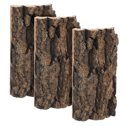 DOITOOL 3 Pcs Natural Cork Bark Aquarium Decor Reptile Tank Background Indoor Terrarium Decoration