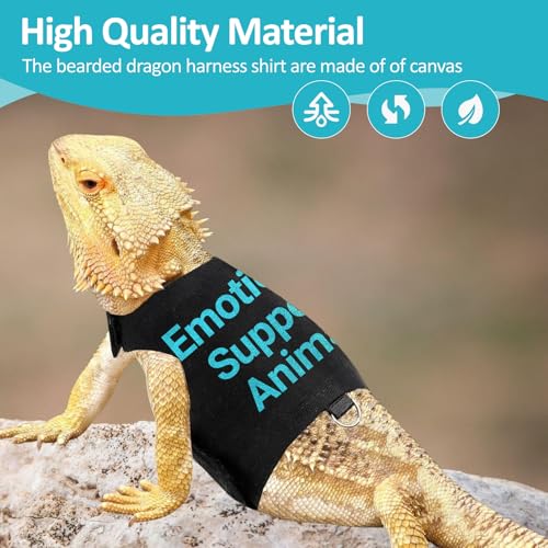 Bearded Dragon Lizards Clothes with Leash Set - Cute Lizard Reptile Small Animal Adjustable Harness Clothes for Walking Outdoor Security Costume Photo Prop(Blue - color: Blue