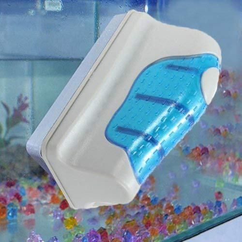 Jasonwell Magnetic Aquarium Fish Tank Glass Algae Glass Cleaner Scrubber Floating Clean Brush(M) - color: Blue, size: M
