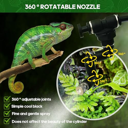Reptile Smart Mister, Reptile Humidifiers Misting System Automatic with Timer, Terrariums Humidifier with 360°Adjustable Misting Nozzles, Spray Kit for Rainforest Plants Amphibian - size: Touch Version - 2nd Gen