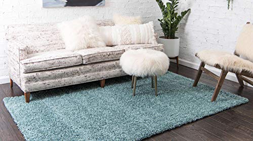 Unique Loom Solid Shag Collection Area Rug (2' 2" x 3' 1" Rectangle, Light Slate Blue) - color: Light Slate Blue, size: 2'2" x 3'1" (Rectangular)