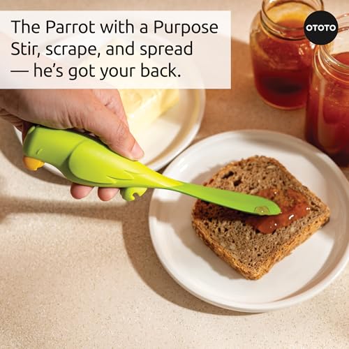 OTOTO Jar Scraper Spatula - Silicone Scraper, Cute Kitchen Accessories, Unique Fun Cooking Kitchen Gadgets for Foodies - BPA-free & 100% Food Safe (Parry) - color: Parry