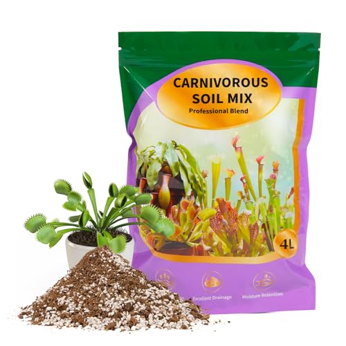 Carnivorous Plant Soil Mix 4qt, Pure Peat Moss and Perlite Mixture for Venus, Pitcher, Butterwort, Nepenthes, Sundew - color: Carnivorous Plant Soil Mix, size: 4qt