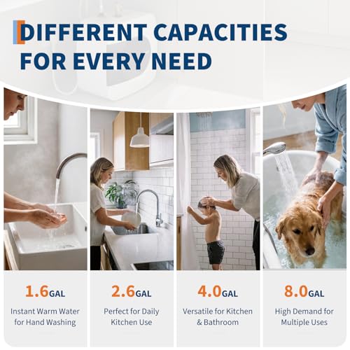 1.6 Gallon Mini Tank Water Heater | Compact, Under Sink, 120V, Instant Hot Water, Kitchen Bathroom RV