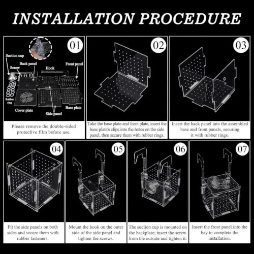 Fish Breeder Box for Fish Tank, Acrylic Fish Tank Divider, Easy to Install, 5.91"x3.94"x3.94", Clear, 1 Set - size: 5.91"x3.94"x3.94"