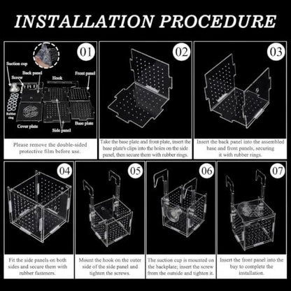 Fish Breeder Box for Fish Tank, Acrylic Fish Tank Divider, Easy to Install, 5.91"x3.94"x3.94", Clear, 1 Set - size: 5.91"x3.94"x3.94"