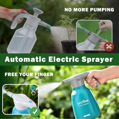 Electric Spray Bottle 1/2 Gallon Plant Mister with Spraying Rod | Automatic Electric Water Sprayer, Adjustable Nozzle, Spray 60 Bottles Once Charge, For Plant Fertilizing,Weeding and Cleaning