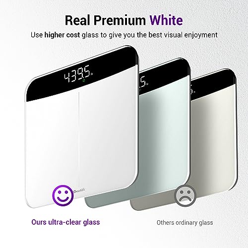 Scale for Body Weight, Highly Accurate 450lb Digital Bathroom Scales for People, Automatic Weighing Machine for Baby, Pet, Light Items, Large LED, Sturdy and Durable Base, White - color: White, size: 11.8*11.8in