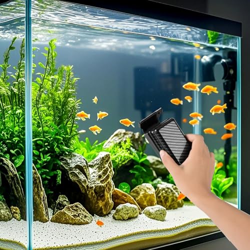 hygger Magnetic Fish Tank Cleaner, Aquarium Glass Cleaner | Magnet Cleaning Tool with 2 Detachable Scraper Blade, Floating Scrubber Brush for 1/5"-1/2"Glass/Acrylic Thick Tank