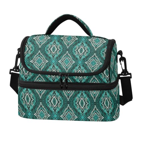 Snakes Skin Insulated Lunch Tote Bag Organizer for Women | 8L Double Deck,Large Lunch Box with Shoulder Strap,Thermal Meal Prep Cooler,Suitable for School Work Picnic Office Travel