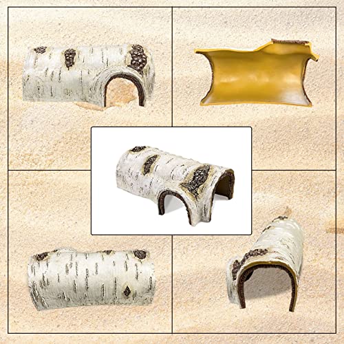 Reptile Hide Caves Simulation Tree Hideout Snake Hide - Medium | Leopard Gecko Terrarium Plastic Plant Leaves Ornament Habitat Shelter Decor for Lizard Hermit Crab Spider Frog Amphibians