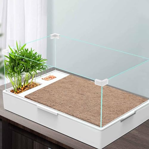 Vaguelly 4pcs Reptile Carpet Mat for Bearded Dragon and Lizard Tank Accessories, Natural Coconuts Fiber Material Enhanced Protection, Versatile Use for Home Breeding and Pet Stores