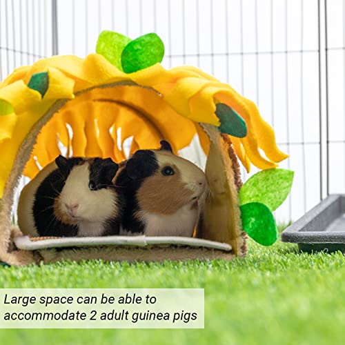 Guinea Pig Hideout, Fleece Tunnel House Small Pet Cage Accessories | Soft Play & Sleep Small Animal Hideout Tube, Cozy Bed Nest for Hamster Rat Chinchilla Hedgehog - color: Brown