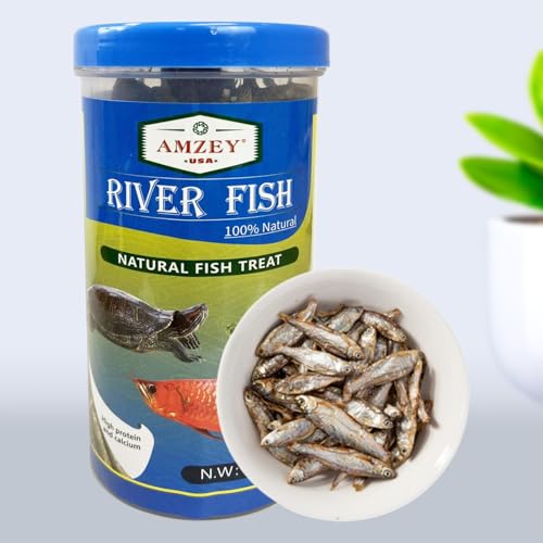 Amzey 2.3 oz Dried River Fish - Natural Food for Turtles, Terrapins, Reptiles and Large Tropical Fish - size: 2.3 Ounce (Pack of 1)