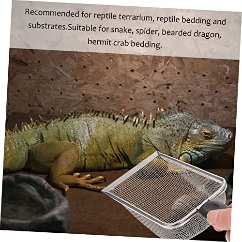 1pc Stainless Steel Reptile Sand Scoop Fine Mesh for Litter Cleaning Terrariums and Aquariums for Tortoise Snake and Bearded Dragon Substrates