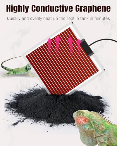 Pawfly 28 W Reptile Heat Pad 11 x 11 Inch Reptile Heating Pad Under Tank Terrarium Safe Fast Heating Mat Heat Mat for Turtles Frogs Snakes Lizards Geckos Hermit Crabs Spiders & Other Reptiles - size: 28W ( 11 x 11 Inch)