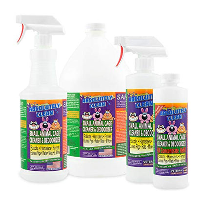 Absolutely Clean Amazing Small Animal Cage Cleaner - Just Spray/Wipe - Easily Removes Messes & Odors - Hamsters, Mice, Rats, Guinea Pigs, Ferrets - USA Made (16 oz Concentrate) - style: 16 Fl Oz Concentrate (Makes 64oz)